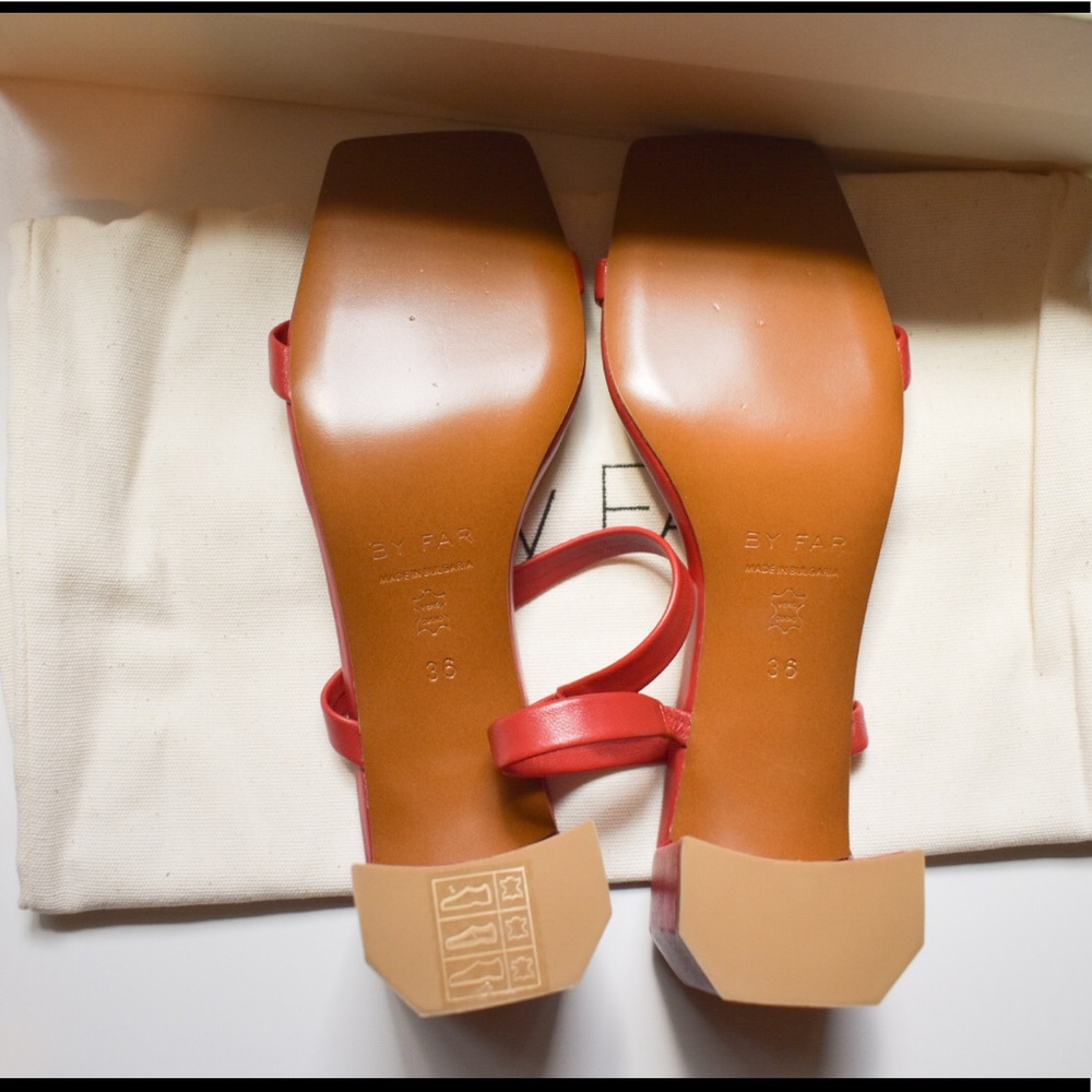 BY FAR Red Tanya Sandals ❤️ *NEW* - Picture 5 of 11